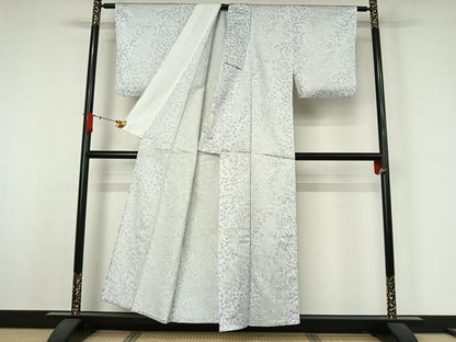 平和屋着物▽小紋　単衣　草花文　洗える着物　AABJ9708jh