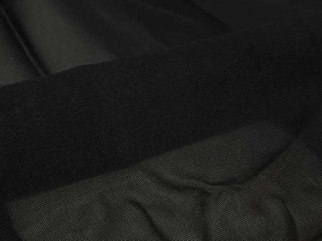 平和屋着物▽道行コート　スリーシーズン　春夏秋　塵除け　黒地　ロング丈　正絹　逸品　AABJ9713jh