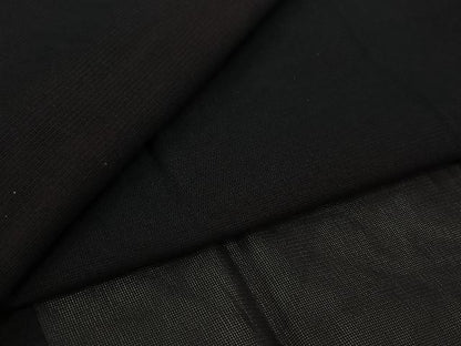 平和屋着物▽道行コート　スリーシーズン　春夏秋　塵除け　黒地　ロング丈　正絹　逸品　AABJ9713jh