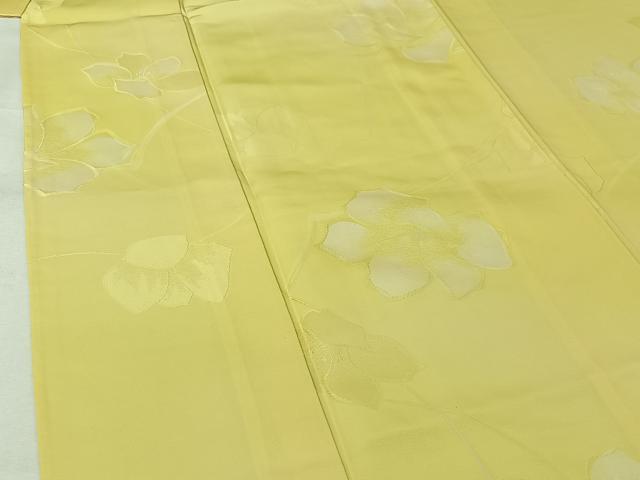 平和屋着物▽上質な小紋　単衣　地紋起こし　舞花文　正絹　逸品　AABJ9715jh