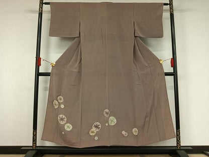 平和屋着物▽色留訪問着　単衣　絞り　丸文　正絹　逸品　AABJ9719jh
