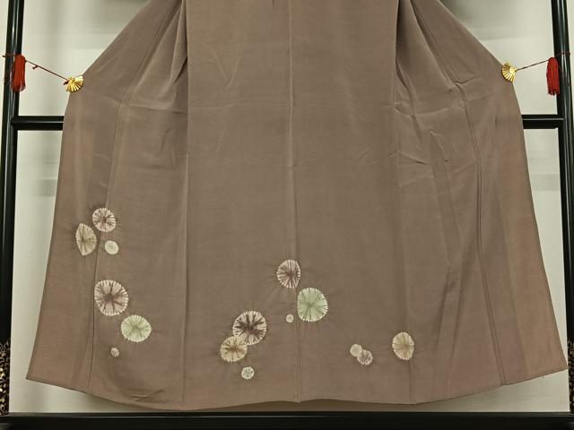 平和屋着物▽色留訪問着　単衣　絞り　丸文　正絹　逸品　AABJ9719jh
