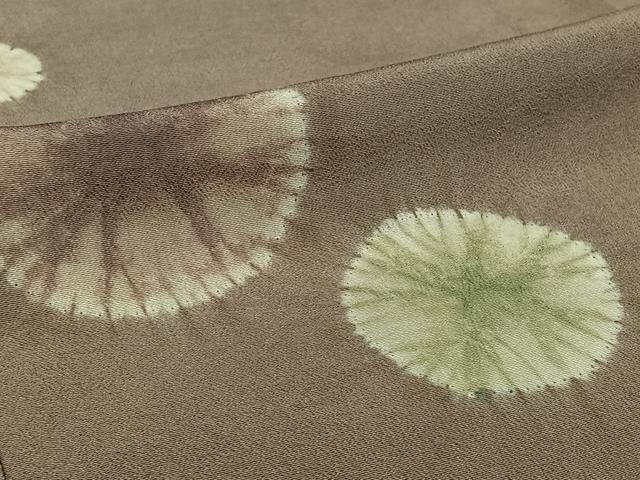 平和屋着物▽色留訪問着　単衣　絞り　丸文　正絹　逸品　AABJ9719jh