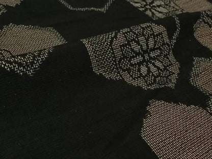 平和屋着物▽上質な紬　単衣　亀甲花文　正絹　逸品　AABJ9721jh