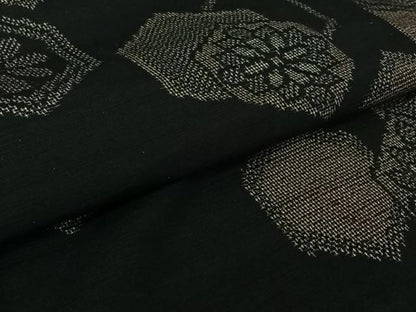 平和屋着物▽上質な紬　単衣　亀甲花文　正絹　逸品　AABJ9721jh