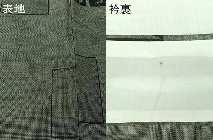 平和屋着物▽上質な紬　単衣　有栖川文様　正絹　逸品　AABJ9725jh