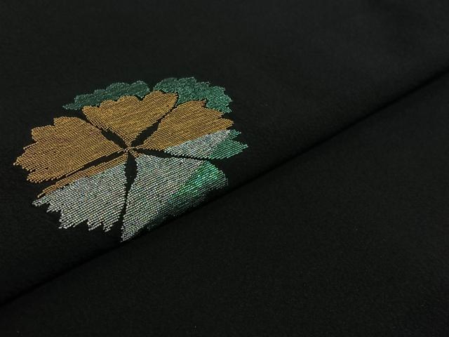 平和屋着物▽羽織　スリーシーズン　春夏秋　塵除け　刺繍　舞花文　黒地　金銀糸　正絹　逸品　AABJ9728jh