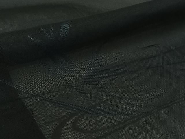 平和屋着物▽羽織　スリーシーズン　春夏秋　塵除け　流水花文　黒地　正絹　逸品　AABJ9730jh