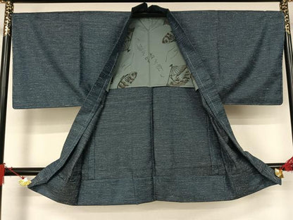 平和屋着物▽男性　小紋　単衣　アンサンブル　霞文　AABJ9742jh