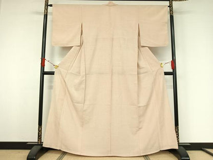 平和屋着物▽本塩沢　単衣　蚊絣　正絹　逸品　AABJ9743jh