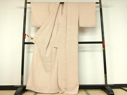 平和屋着物▽本塩沢　単衣　蚊絣　正絹　逸品　AABJ9743jh