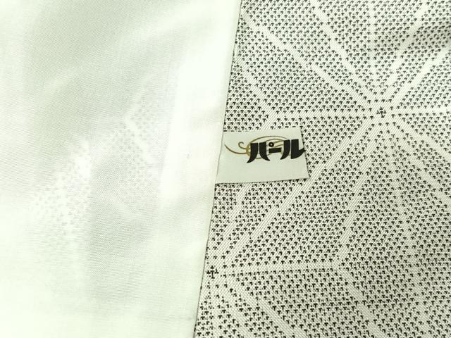 平和屋着物▽本場大島紬　白大島　単衣　9マルキ　麻の葉文様　株式会社大山謹製　証紙付き　正絹　逸品　AABJ9754jh