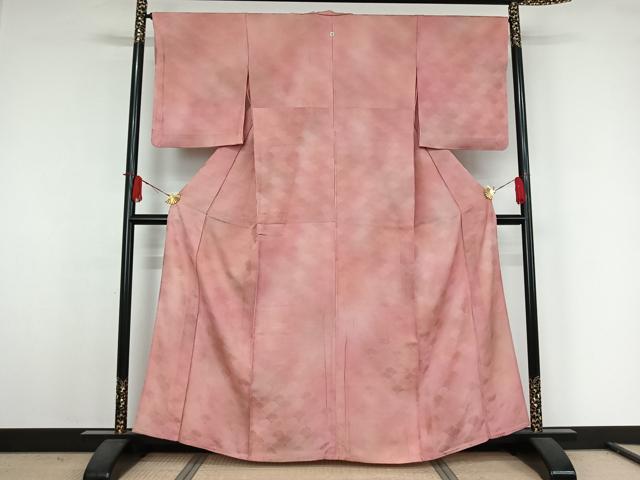平和屋着物▽上質な小紋　単衣　霞文　暈し染め　正絹　逸品　AABJ9759jh