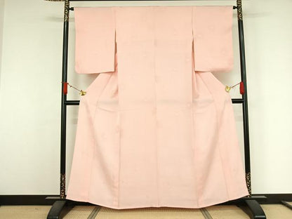平和屋着物▽上質な色無地　単衣　正倉院花地紋　虹色　正絹　逸品　AABJ9760jh
