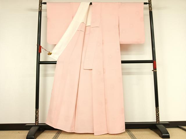 平和屋着物▽上質な色無地　単衣　正倉院花地紋　虹色　正絹　逸品　AABJ9760jh