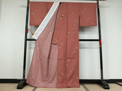 平和屋着物▽小紋　単衣　松竹梅　洗える着物　AABJ9766jh