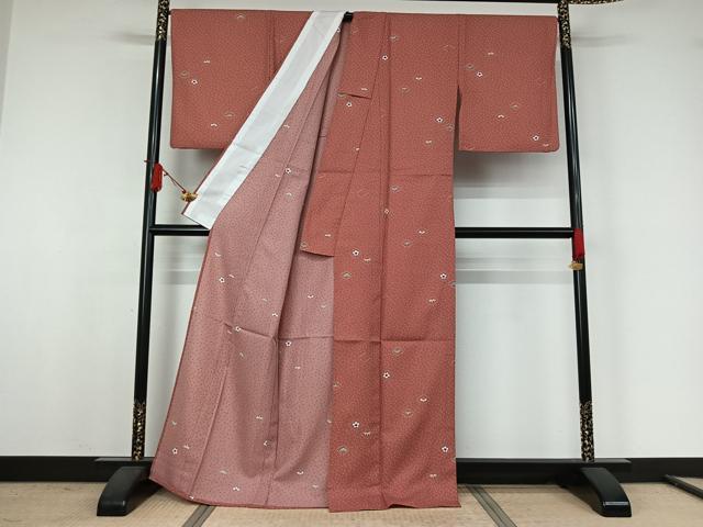平和屋着物▽小紋　単衣　松竹梅　洗える着物　AABJ9766jh