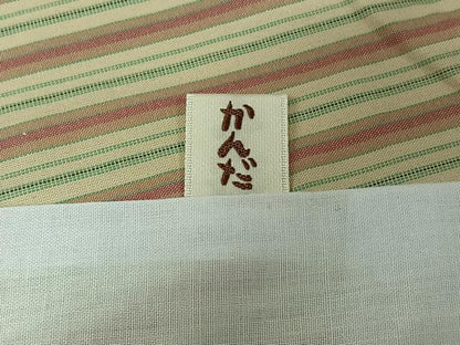 平和屋着物▽小紋　単衣　縞　綿　AABJ9774jh