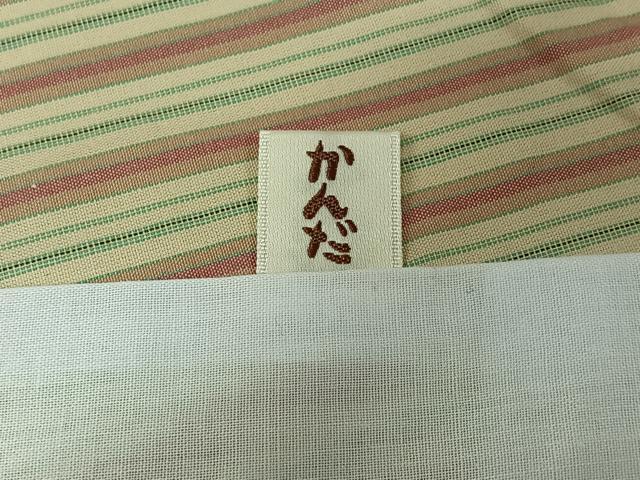 平和屋着物▽小紋　単衣　縞　綿　AABJ9774jh