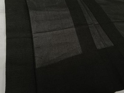 平和屋着物▽男性　長羽織　スリーシーズン　春夏秋　塵除け　黒地　正絹　逸品　AABJ9775jh