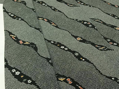 平和屋着物▽小紋　単衣　宝尽くし花文　洗える着物　AABJ9778jh