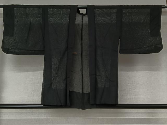平和屋着物▽羽織　スリーシーズン　春夏秋　塵除け　黒地　正絹　逸品　AABJ9780jh