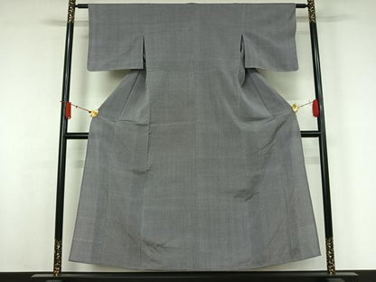 平和屋着物▽本塩沢　単衣　霞文　正絹　逸品　AABJ9781jh