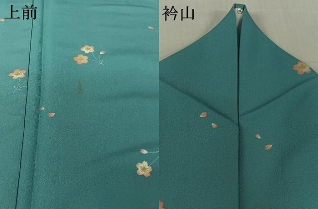 平和屋着物▽小紋　単衣　草花文　洗える着物　AABJ9782jh