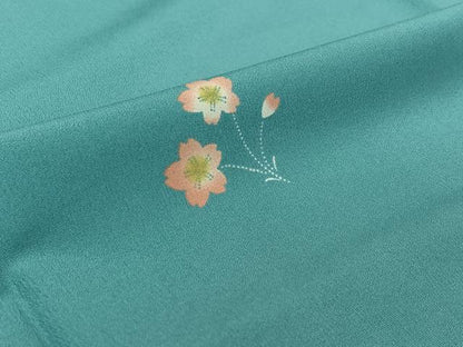 平和屋着物▽小紋　単衣　草花文　洗える着物　AABJ9782jh
