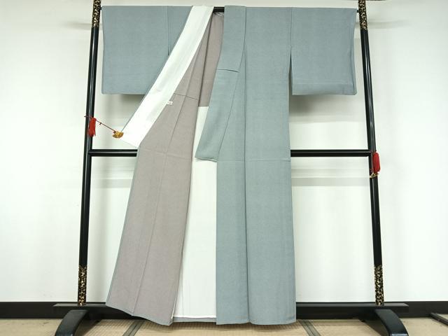 平和屋着物▽江戸小紋　単衣　霞文　両面染め　正絹　逸品　AABJ9784jh