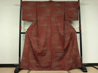 平和屋着物▽小紋　単衣　舞花文　洗える着物　AABJ9787jh