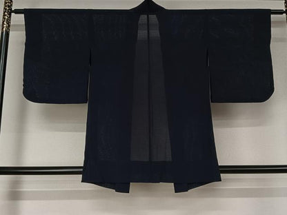 平和屋着物▽羽織　スリーシーズン　春夏秋　塵除け　鉄紺色　正絹　逸品　AABJ9793jh