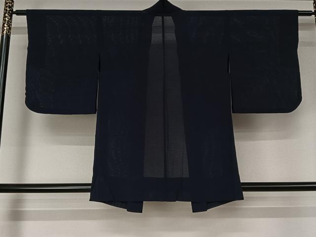 平和屋着物▽羽織　スリーシーズン　春夏秋　塵除け　鉄紺色　正絹　逸品　AABJ9793jh