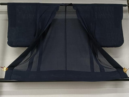 平和屋着物▽羽織　スリーシーズン　春夏秋　塵除け　鉄紺色　正絹　逸品　AABJ9793jh