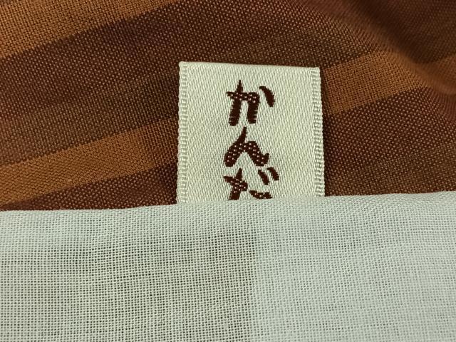 平和屋着物▽紬　単衣　縞　綿　AABJ9796jh