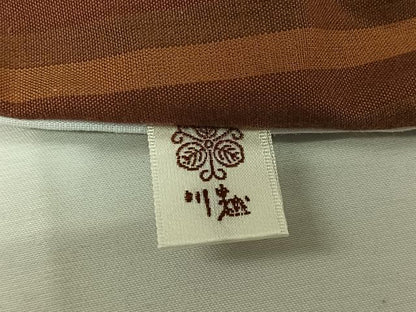 平和屋着物▽紬　単衣　縞　綿　AABJ9796jh