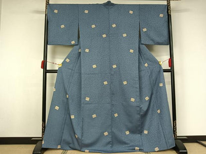 平和屋着物▽小紋　単衣　源氏香花文　洗える着物　AABJ9804jh