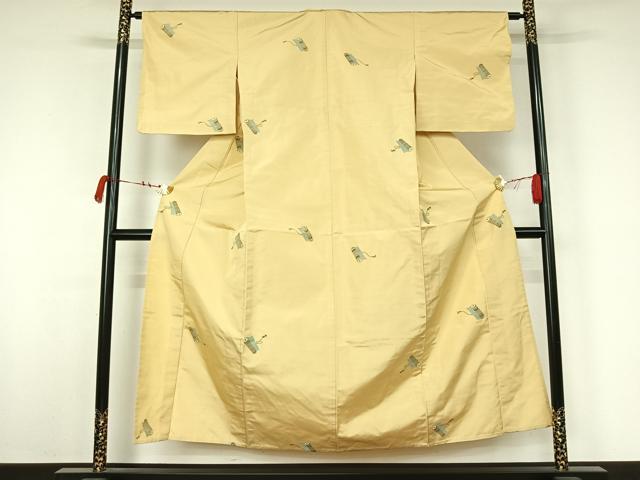 平和屋着物▽京の名門・菱屋六右ェ門　紬　単衣　巻物　正絹　逸品　未使用　AABJ9805jh