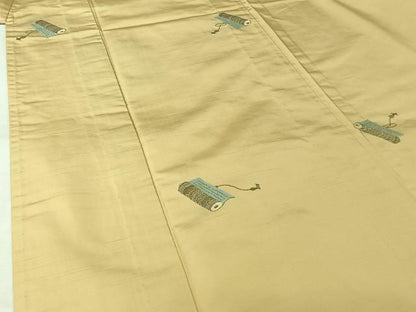 平和屋着物▽京の名門・菱屋六右ェ門　紬　単衣　巻物　正絹　逸品　未使用　AABJ9805jh