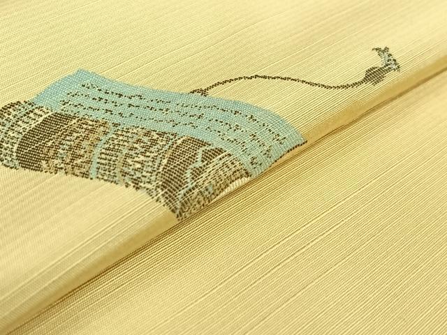 平和屋着物▽京の名門・菱屋六右ェ門　紬　単衣　巻物　正絹　逸品　未使用　AABJ9805jh