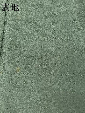 平和屋着物▽上質な色無地　単衣　辻が花地紋　水浅葱色　正絹　逸品　AABJ9807jh