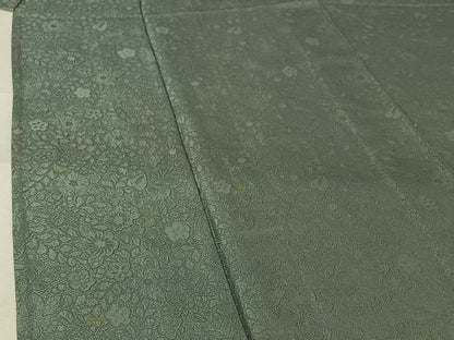 平和屋着物▽上質な色無地　単衣　辻が花地紋　水浅葱色　正絹　逸品　AABJ9807jh