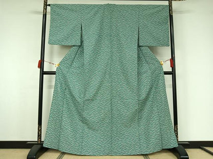 平和屋着物▽小紋　単衣　雪芝文　洗える着物　AABJ9808jh