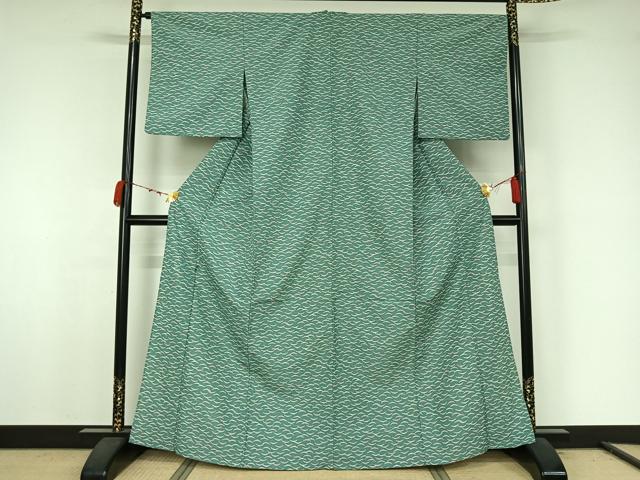 平和屋着物▽小紋　単衣　雪芝文　洗える着物　AABJ9808jh