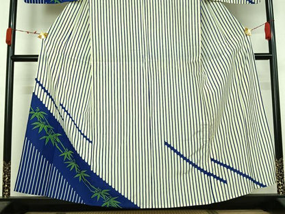 平和屋着物▽訪問着　単衣　笹竹文　洗える着物　AABJ9812jh