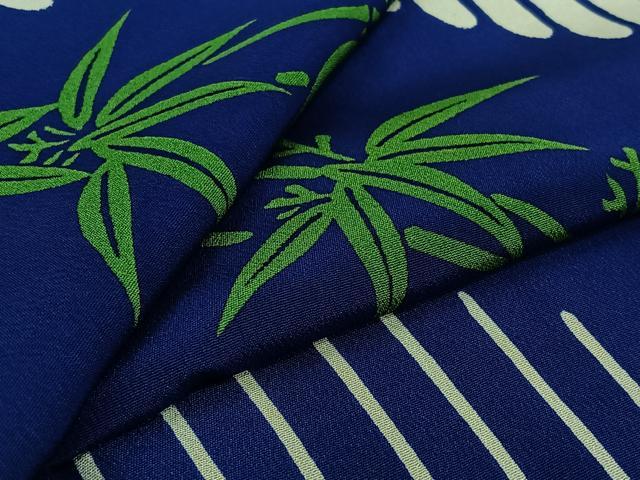 平和屋着物▽訪問着　単衣　笹竹文　洗える着物　AABJ9812jh