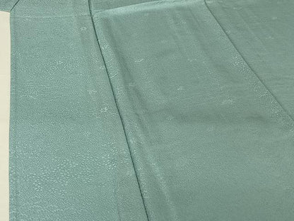 平和屋着物▽上質な色無地　単衣　草花地紋　水色　正絹　逸品　未使用　AABJ9813jh