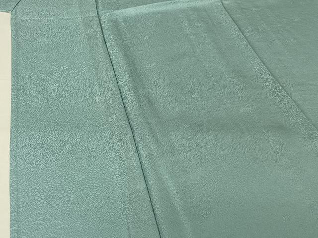 平和屋着物▽上質な色無地　単衣　草花地紋　水色　正絹　逸品　未使用　AABJ9813jh