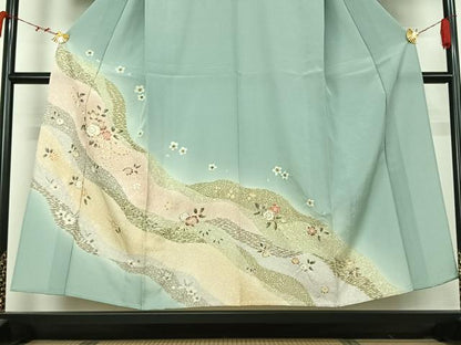 平和屋着物▽訪問着　単衣　絞り　辻が花　暈し染め　金彩　正絹　逸品　AABJ9814jh