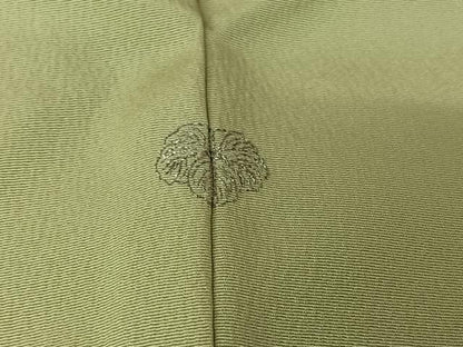 平和屋着物▽上質な小紋　単衣　友禅　草花文　正絹　逸品　AABJ9815jh